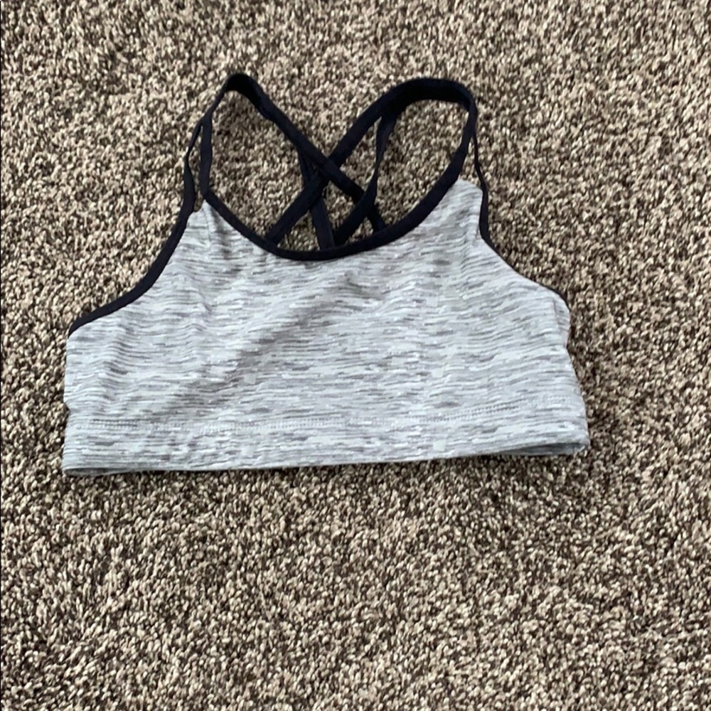 Grey and black bra